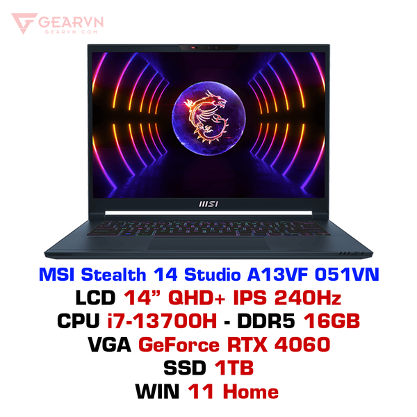 Laptop MSI Stealth 14 Studio A13VF 051VN