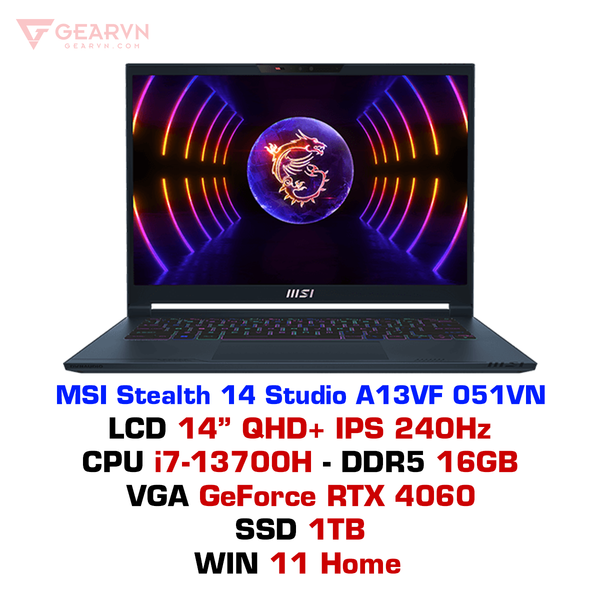  Laptop MSI Stealth 14 Studio A13VF 051VN 