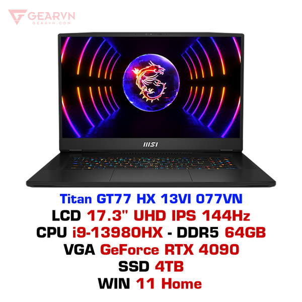 Laptop gaming MSI Titan GT77 HX 13VI 077VN