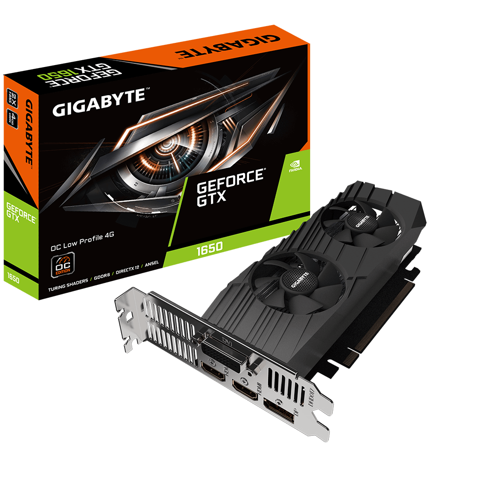 Card màn hình GIGABYTE GeForce GTX 1650 D6 OC Low Profile 4G (GV-N1656OC-4GL)