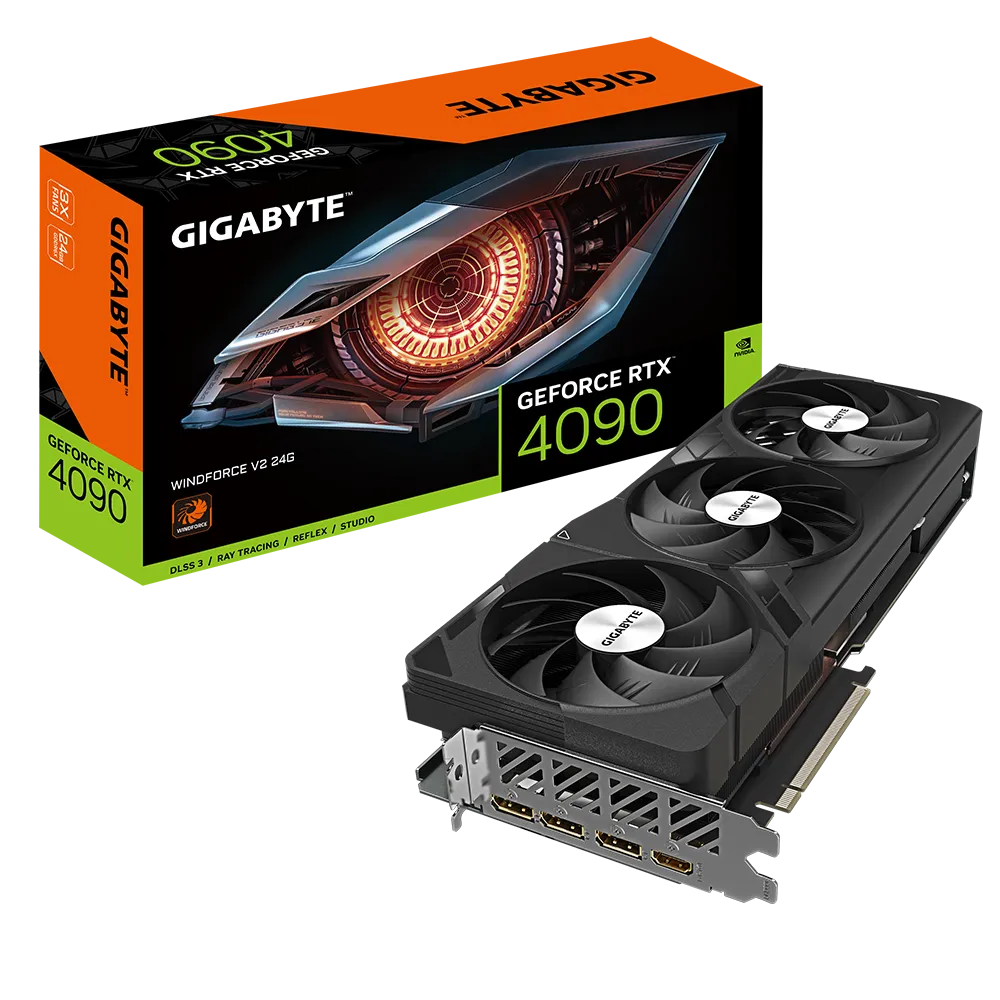 Card màn hình GIGABYTE GeForce RTX 4090 WINDFORCE V2 24G  (GV-N4090WF3V2-24GD)