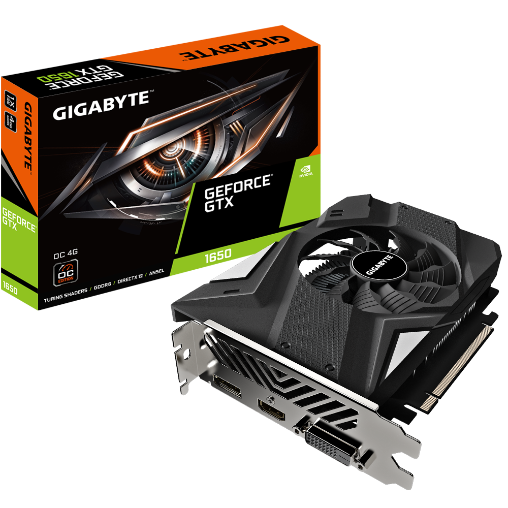 Card màn hình GIGABYTE GeForce GTX 1650 D6 OC 4G 1 Fan (GV-N1656OC-4GD)