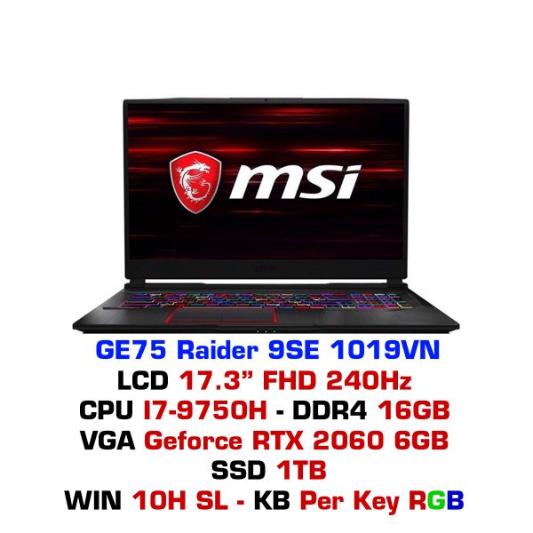  Laptop Gaming MSI GE75 Raider 9SE 1019VN 