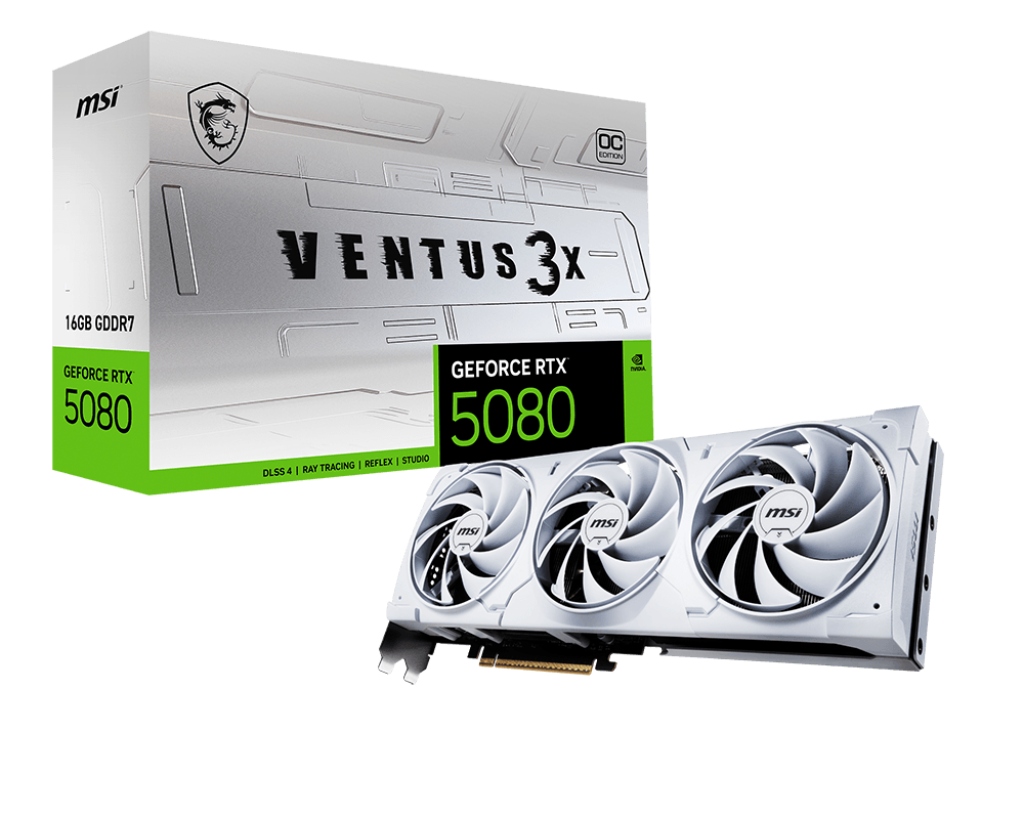 Card màn hình MSI GeForce RTX 5080 16G VENTUS 3X OC White