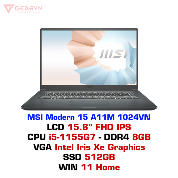  Laptop MSI Modern 15 A11M 1024VN 