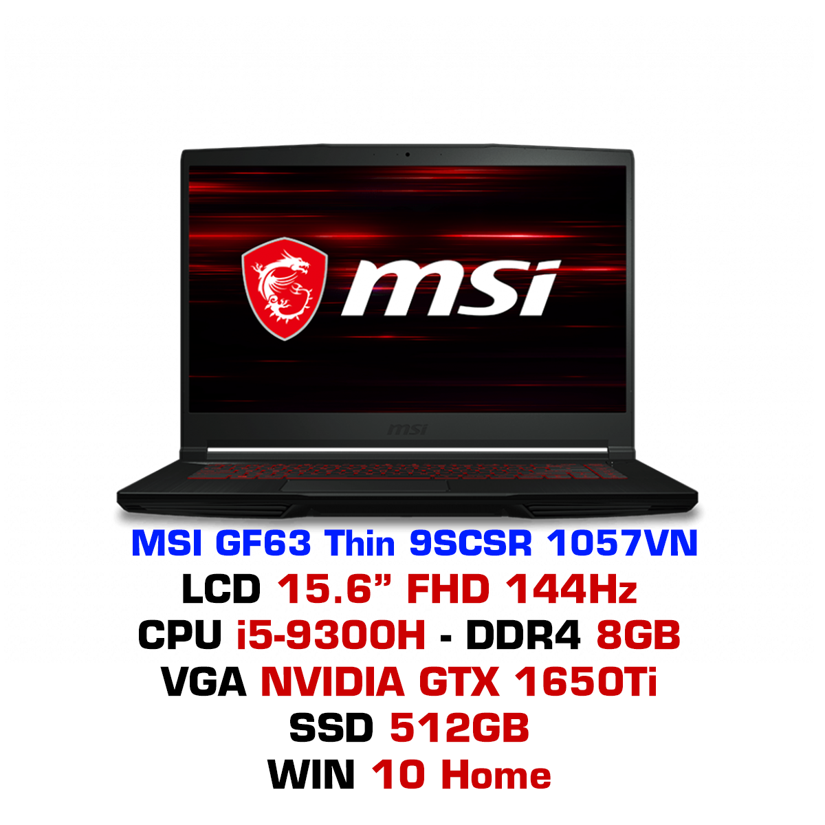 Laptop gaming MSI GF63 Thin 9SCSR 1057VN chính hãng – GEARVN.COM