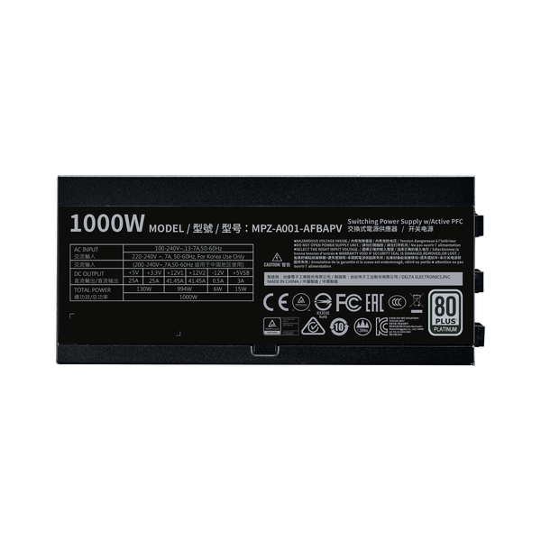  Nguồn máy tính CoolerMaster V1000 - 80 Plus Platinum - Full Modular (1000W) 