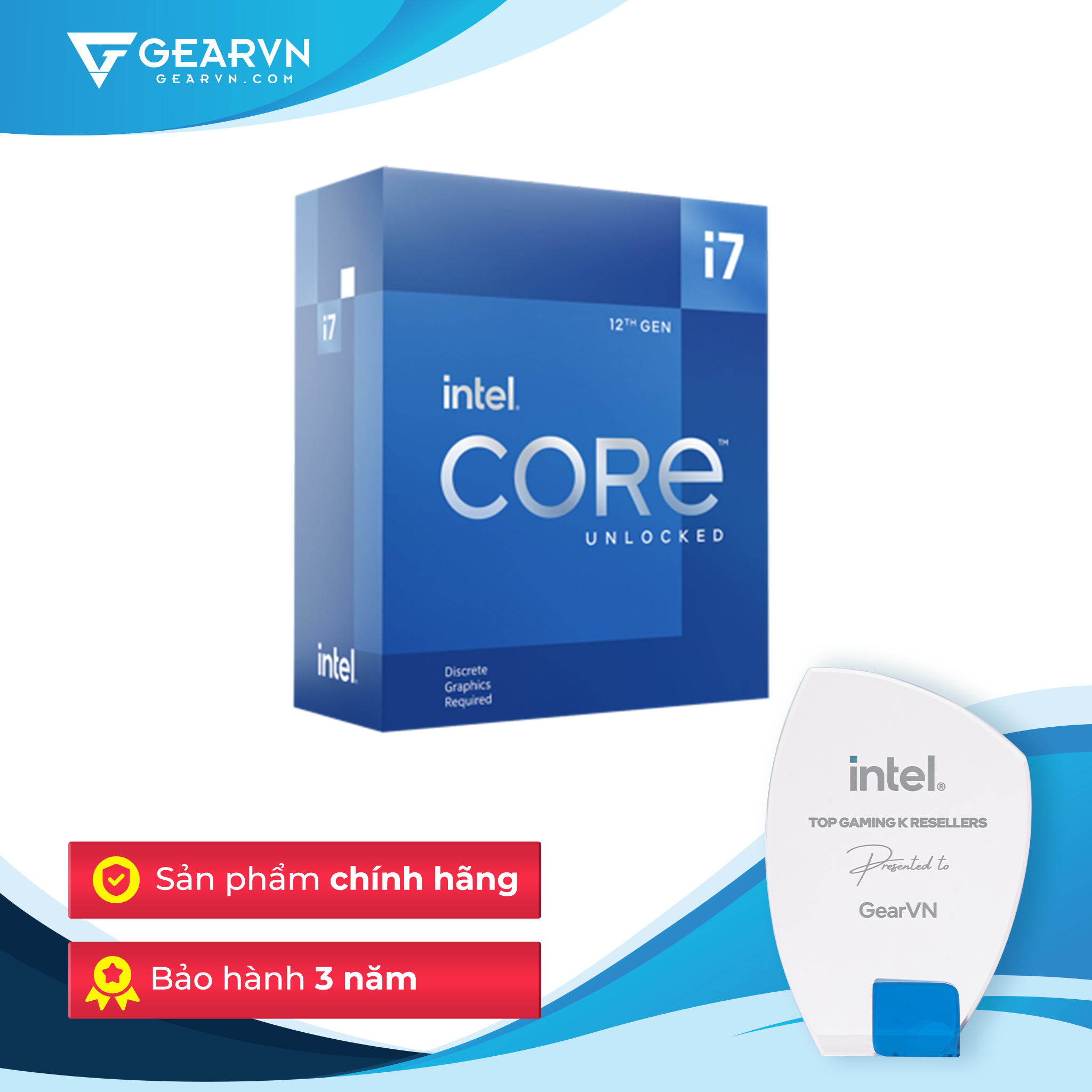 Bộ Vi Xử Lý Intel Core I7 12700Kf / 3.6Ghz Turbo 5.0Ghz / 12 Nhân 20 Luồng / 25Mb / Lga 1700