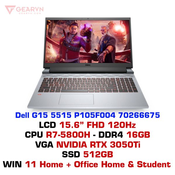  Laptop gaming Dell G15 5515 P105F004 70266675 