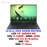  Laptop LG Gram 2022 16Z90Q G.AH78A5 