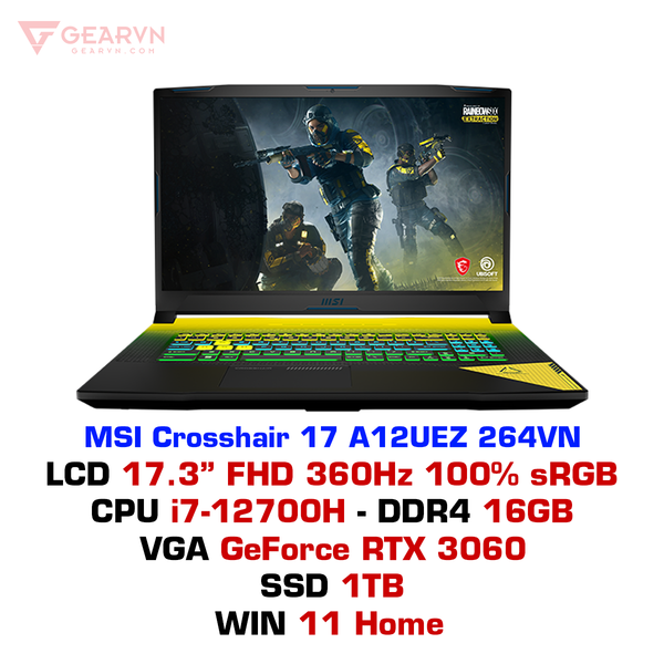  Laptop gaming MSI Crosshair 17 B12UEZ 264VN 