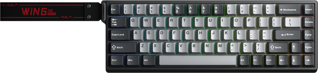 Bàn phím AULA WIN68HE PRO có dây (Xám đậm + Xám nhạt/ Xingyi Magnetic switch - Rapid trigger) WIN68HE06