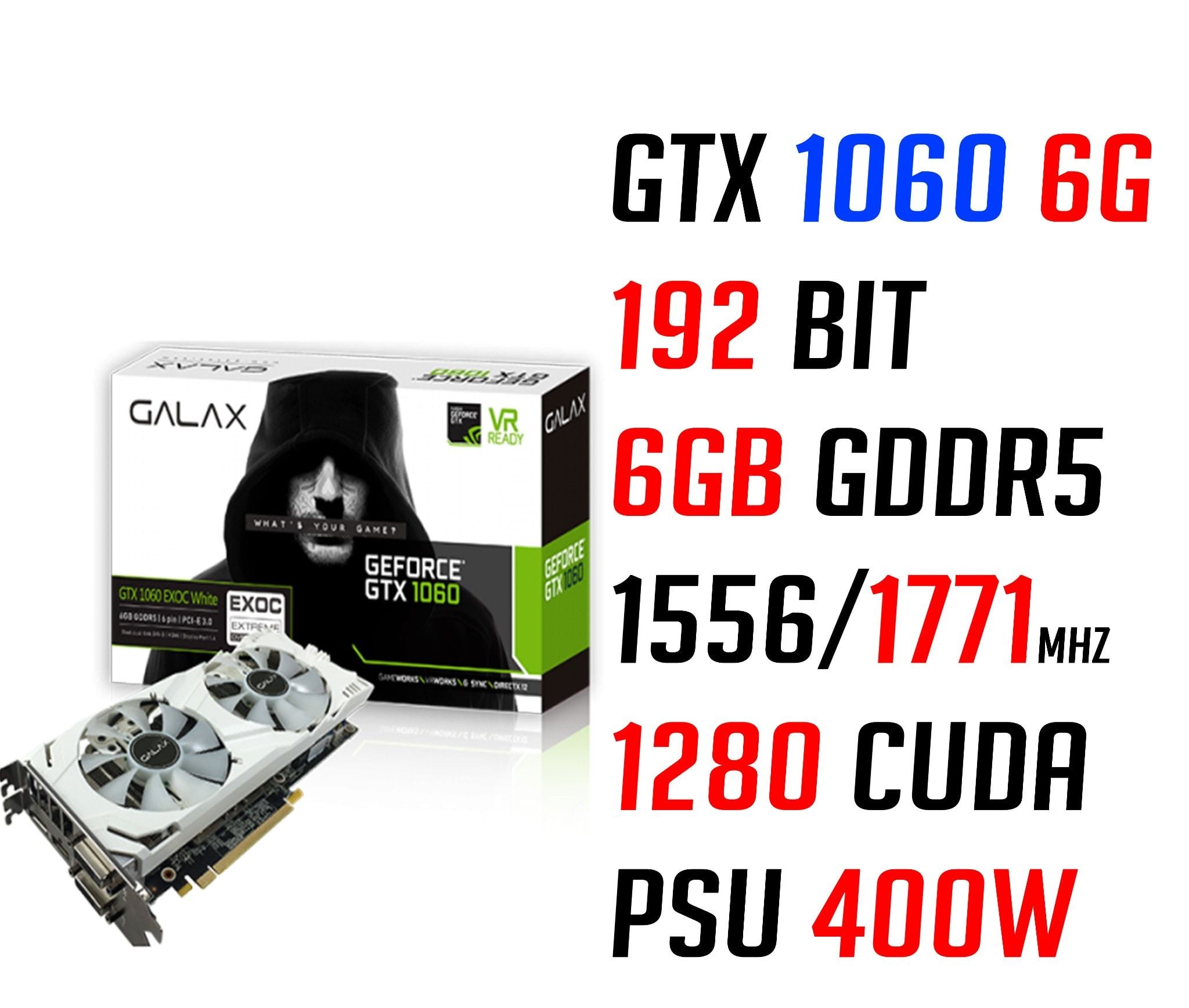 GALAX GeForce GTX1060 White 6G 3種BM完走動作品 黒よりチョイ速、GALAXから白いGTX1060「GeForce GTX 1060 EXOC WHITE