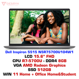  Laptop Dell Inspiron 5515 N5R75700U104W1 Silver 