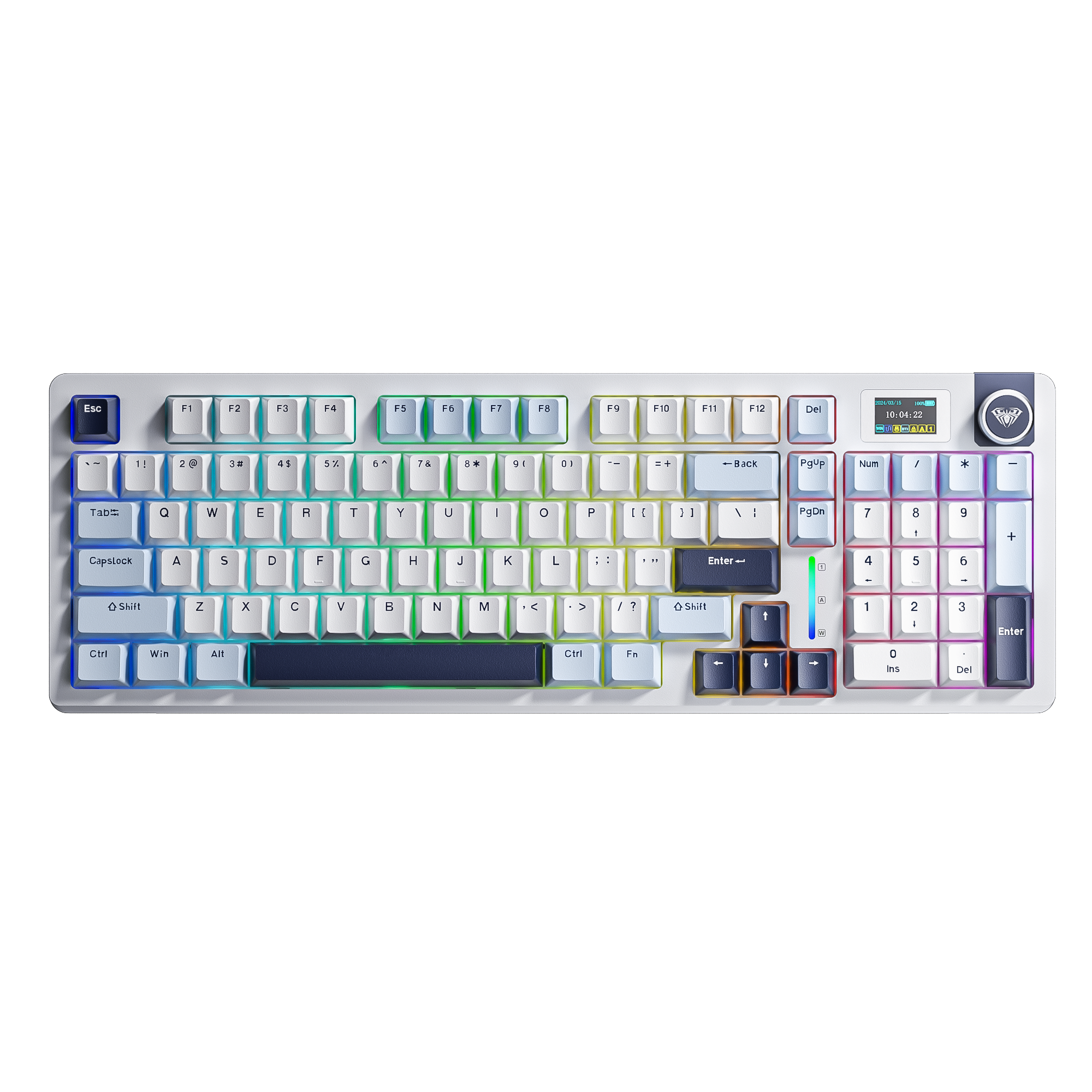 Bàn phím AULA S98 PRO TM (Xanh Dương + Trắng + Tím đậm/ Nimbus V3 switch) S9804