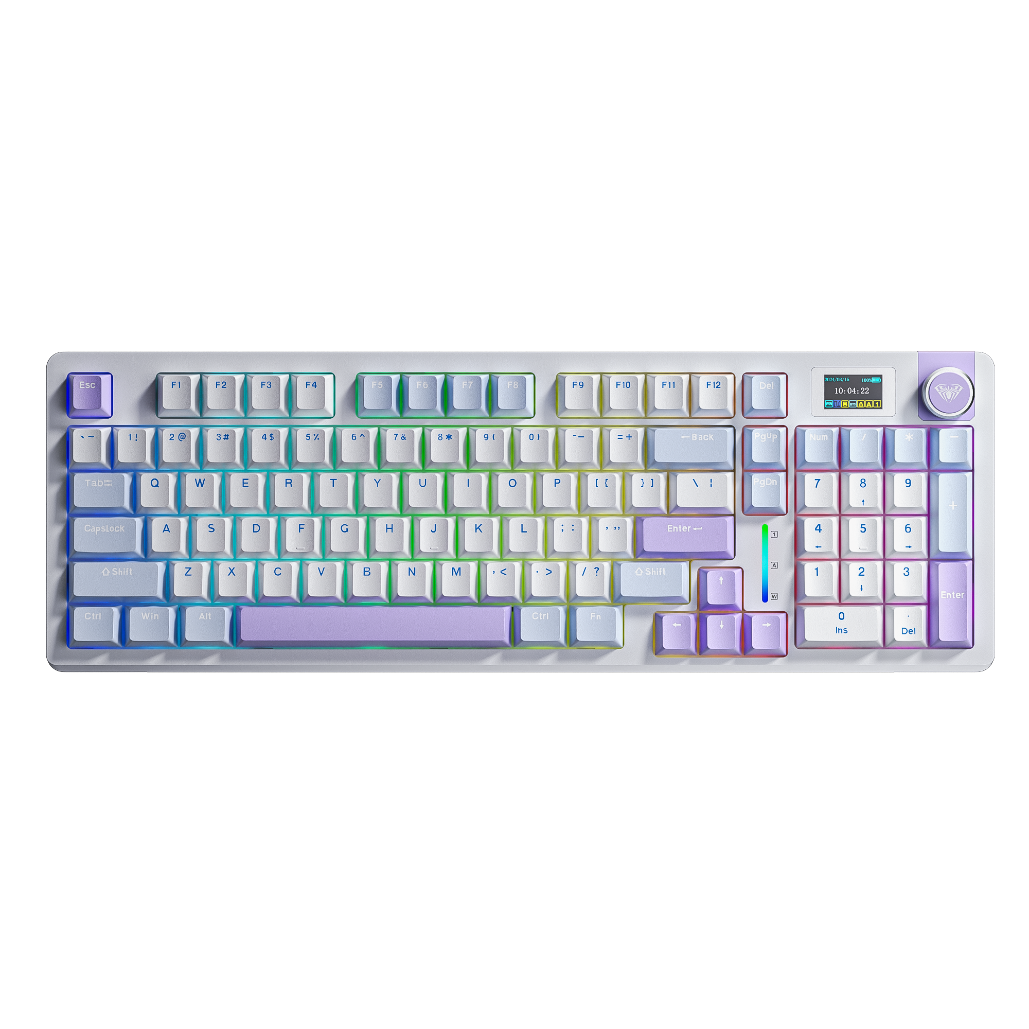 Bàn phím AULA S98 PRO TM (Xanh Dương + Trắng + Tím/ Caramel Latte switch) S9809