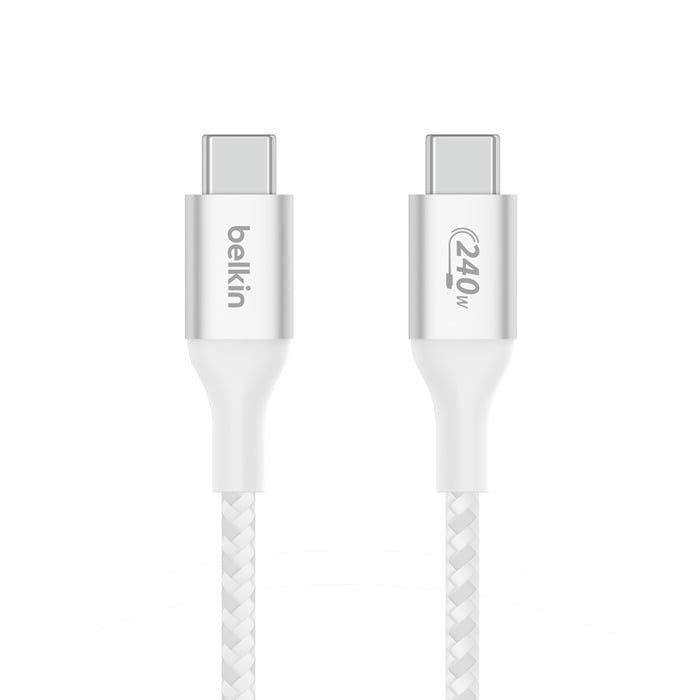 Cáp Belkin Usb Type C - C Pd3.1, 2 Mét, Vỏ Dù, Công Suất 240W With Dual E - Marker Màu Trắng