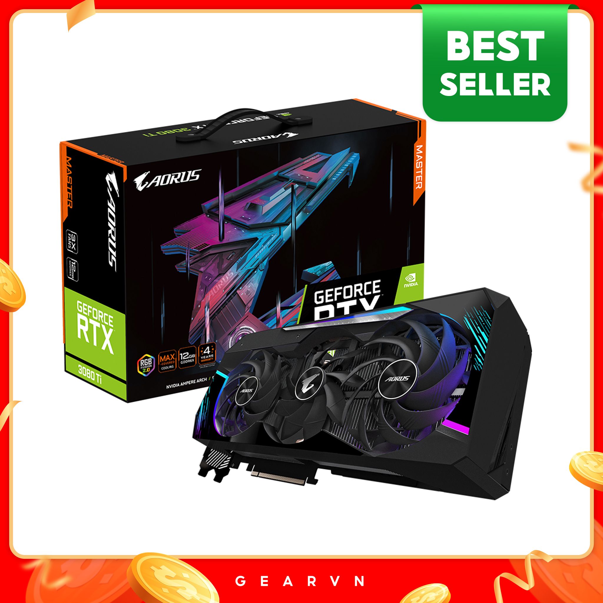 Card Màn Hình Gigabyte Aorus GeForce RTX 3080 Ti Master 12G (GV-N308TAORUS-M-12GD)