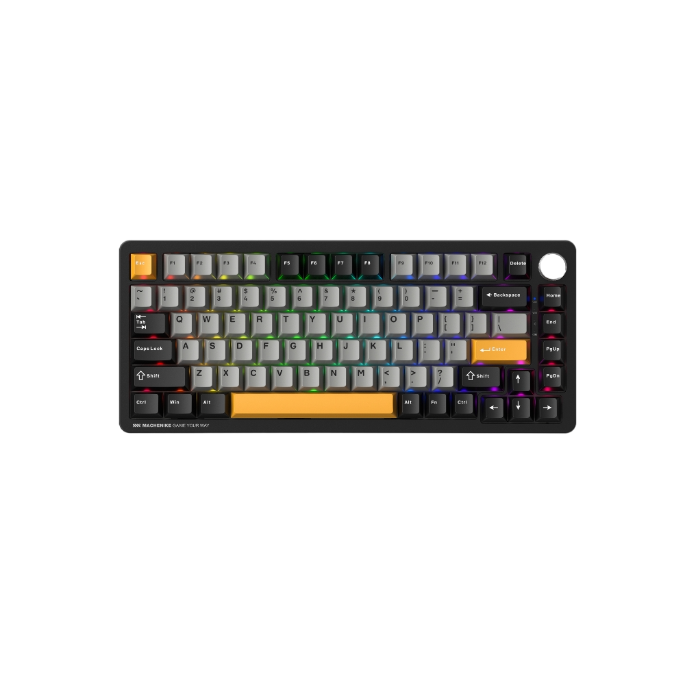 Bàn Phím Machenike K600 - B82W Black Tri - Mode Gr Silver Switch