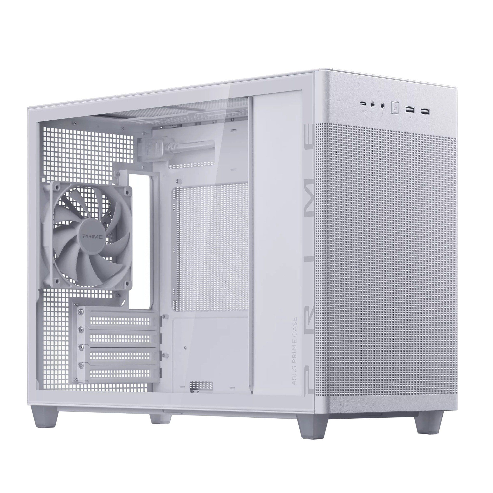 Vỏ Máy Tính Asus Prime Ap201 Tempered Glass M - Atx White