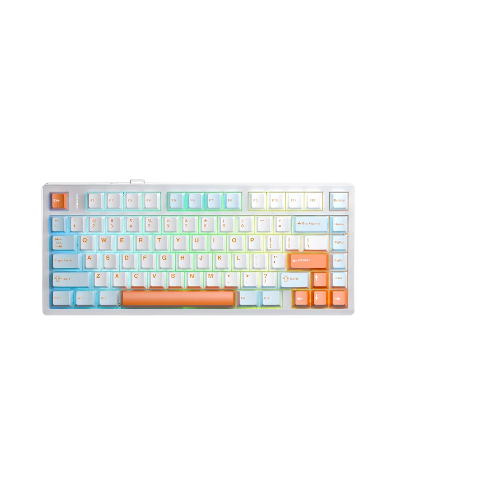 Bàn phím AULA M75 TM (Xanh + Trắng + Cam/ Purple Fire V2 Switch) M7502