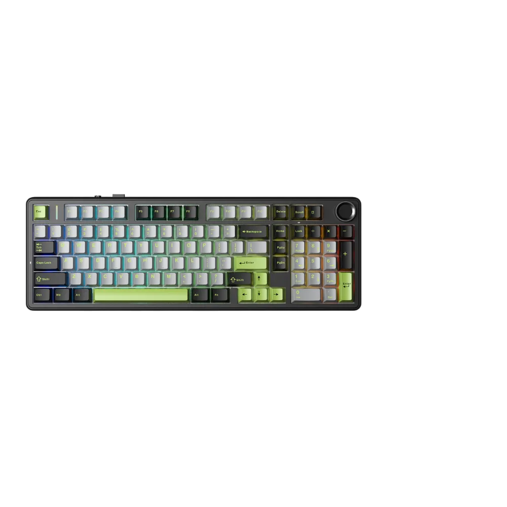 Bàn phím AULA F99 PRO (Đen + Xám + Xanh lá/ Grey Wood V3 switch) F9910