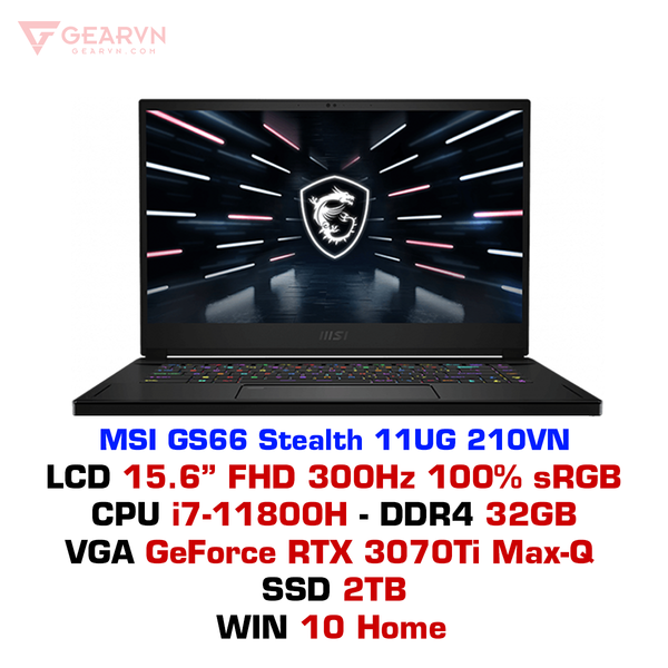Laptop Gaming MSI GS66 Stealth 11UG 210VN