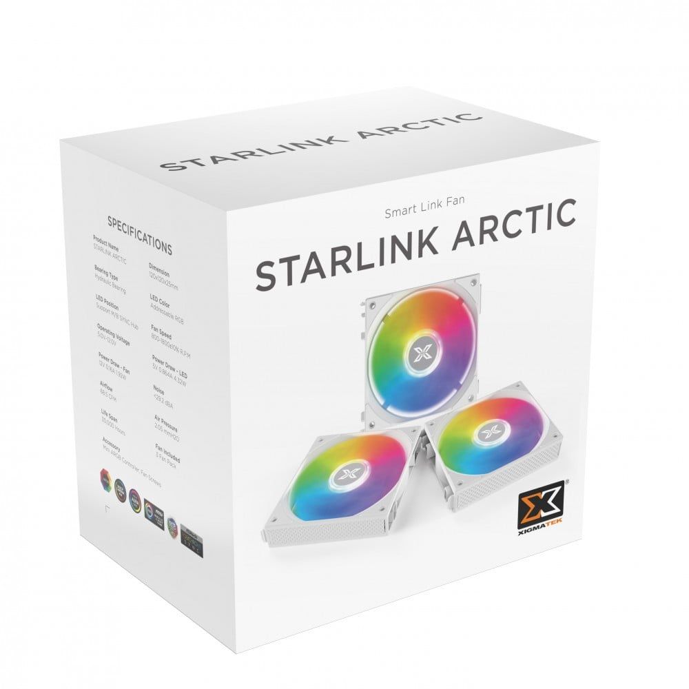 Bộ 3 Quạt Xigmatek Starlink Argb White