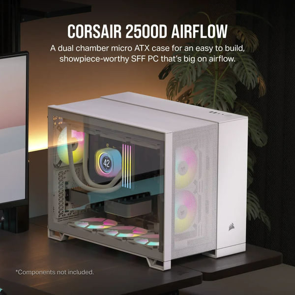  Vỏ máy tính Corsair 2500D Airflow TG Mid-Tower White (CC-9011264-WW) 