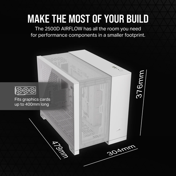  Vỏ máy tính Corsair 2500D Airflow TG Mid-Tower White (CC-9011264-WW) 