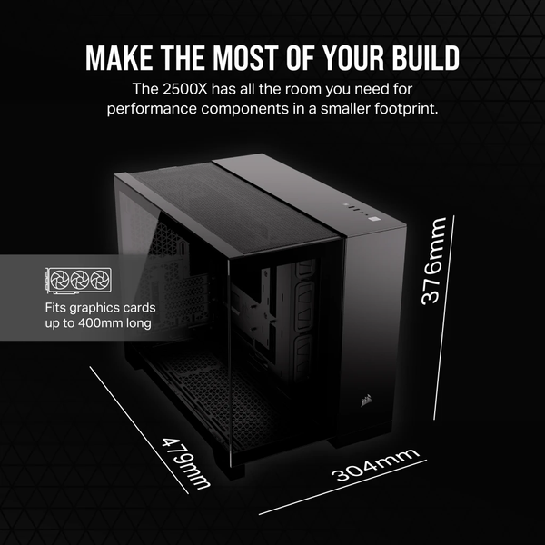  Vỏ máy tính Corsair 2500X TG Mid-Tower Black (CC-9011265-WW) 