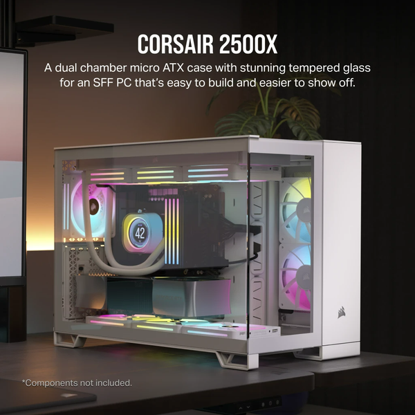  Vỏ máy tính Corsair 2500X TG Mid-Tower White (CC-9011266-WW) 