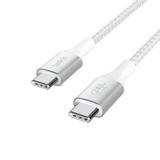  Cáp Belkin USB Type C - C PD3.1, 2 mét, vỏ dù, công suất 240W with Dual E-Marker màu trắng 