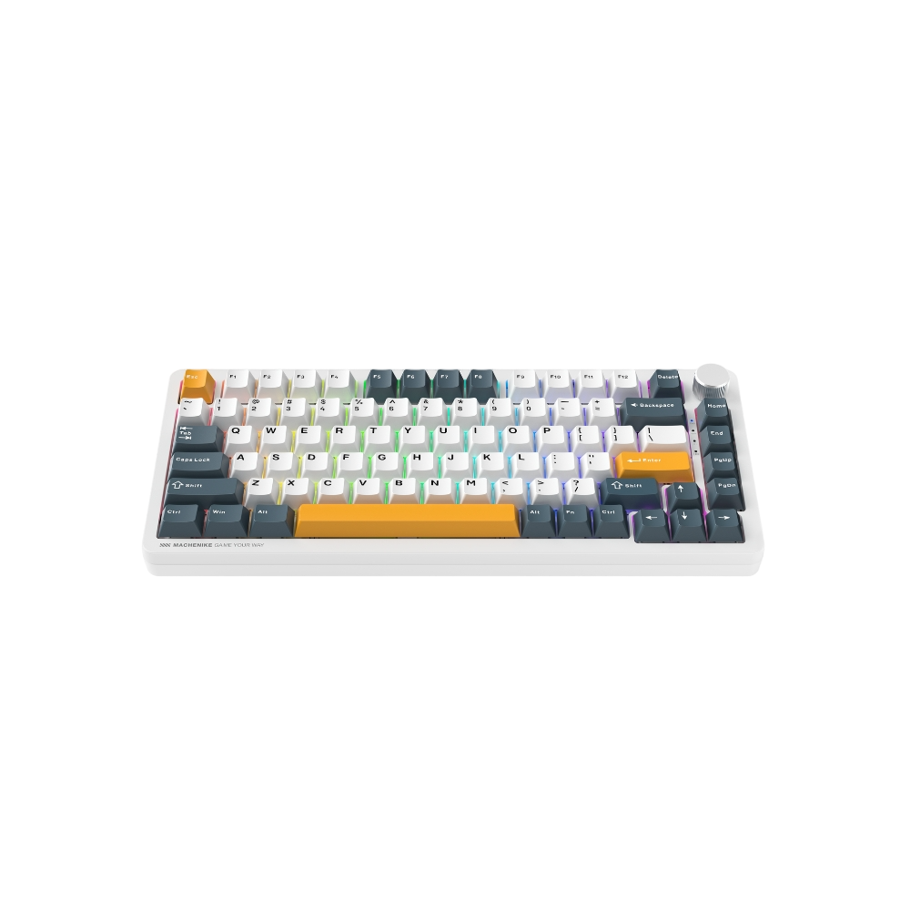 GEARVN - Bàn phím Machenike K600-B82W White Tri-Mode GR Silver switch
