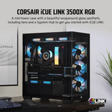 Vỏ máy tính Corsair iCUE LINK 3500X TG Mid Tower Black (CC-9011280-WW) 
