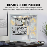  Vỏ máy tính Corsair iCUE LINK 3500X TG Mid Tower White (CC-9011281-WW) 