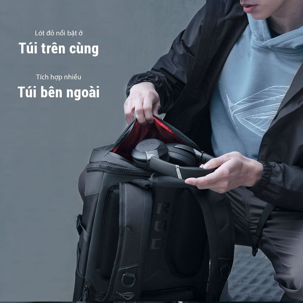 ASUS ROG Ranger BP2701 Gaming Backpack (Cybertext Edition) rugzak Grijs ASUS ROG Ranger BP2701 Gaming Backpack (Cybertext Edition) rugzak Grijs