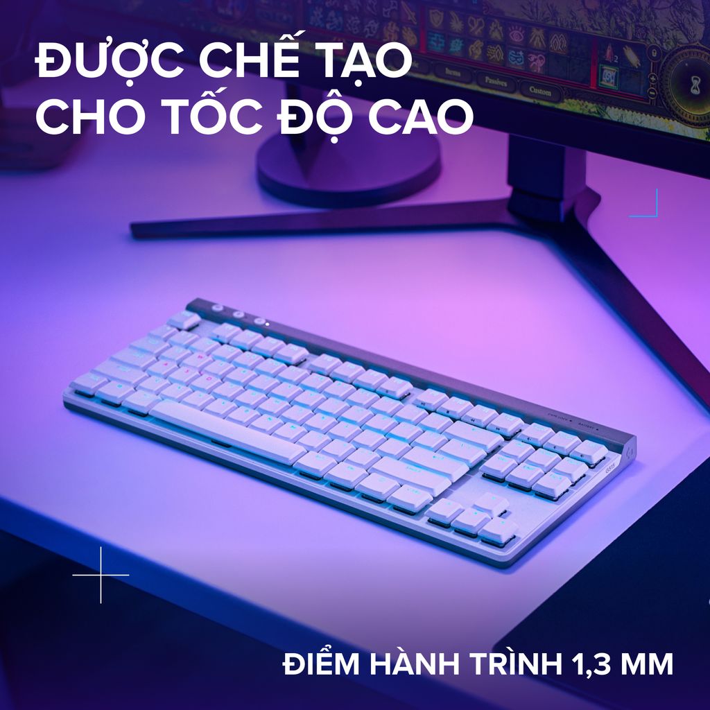 GEARCN - Bàn phím Logitech G515 TKL Lightspeed Wireless RGB Trắng