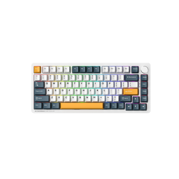 Bàn phím Machenike K600-B82W White Tri-Mode GR Silver switch
