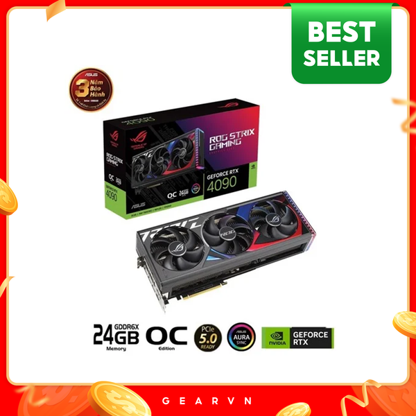  Card màn hình ASUS ROG Strix GeForce RTX 4090 OC Edition 24GB (ROG-STRIX-RTX4090-O24G-GAMING) 