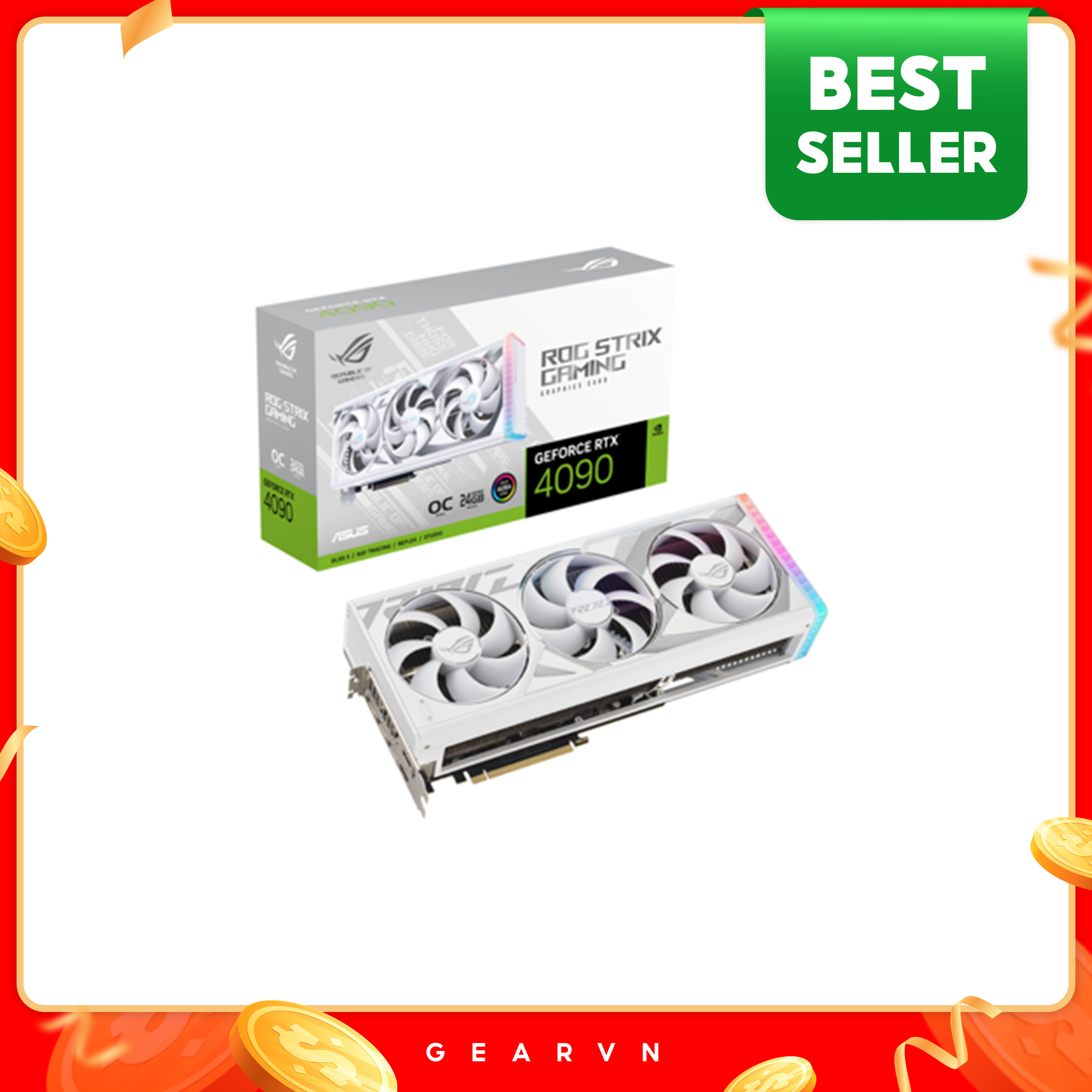 Card Màn Hình Asus Rog Strix Geforce Rtx 4090 Oc White Edition 24Gb (Rog - Strix - Rtx4090 - O24G - White)