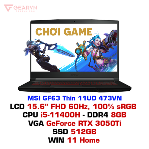  Laptop gaming MSI GF63 Thin 11UD 473VN 