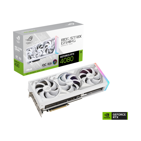  Card màn hình ASUS ROG Strix GeForce RTX 4080 OC White Edition 16GB (ROG-STRIX-RTX4080-O16G-WHITE) 