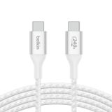  Cáp Belkin USB Type C - C PD3.1, 2 mét, vỏ dù, công suất 240W with Dual E-Marker màu trắng 