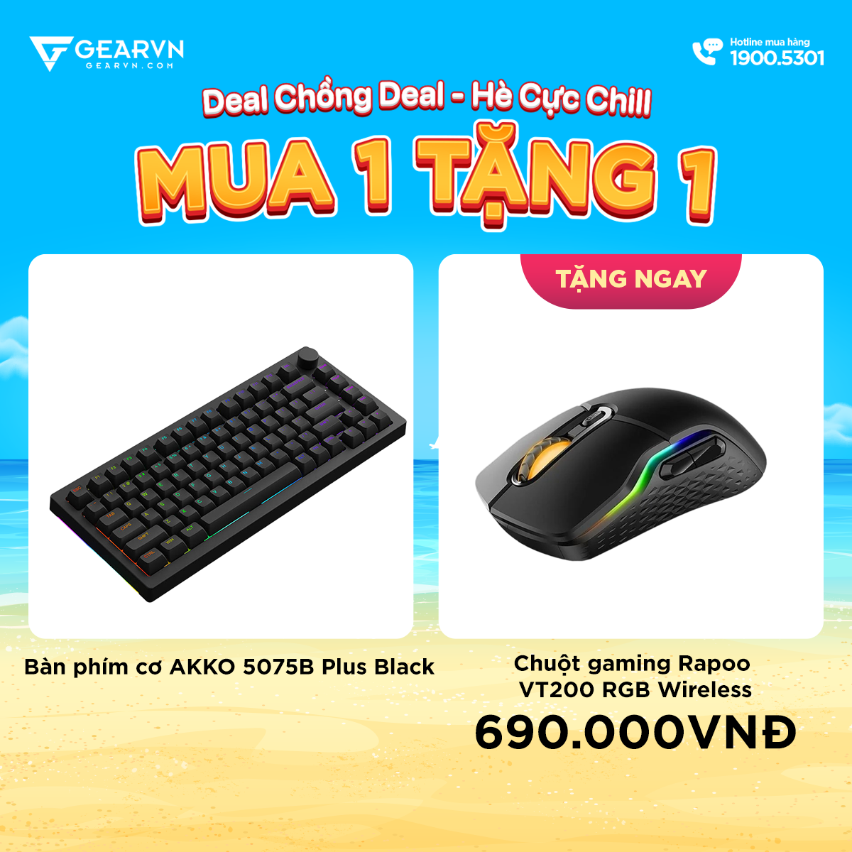 Bàn phím cơ AKKO 5075B Plus Black Akko Switch v3 Cream Yellow Pro