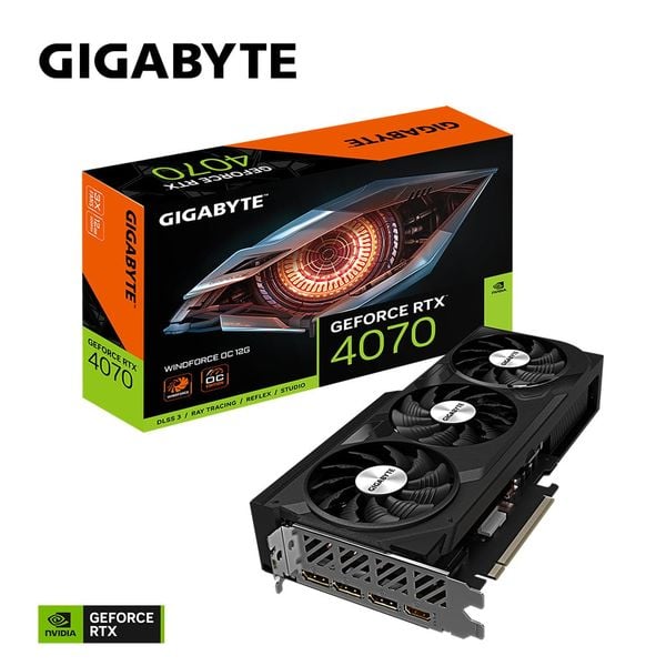 Card màn hình GIGABYTE GeForce RTX 4070 WINDFORCE OC 12G (GV-N4070WF3OC-12GD)