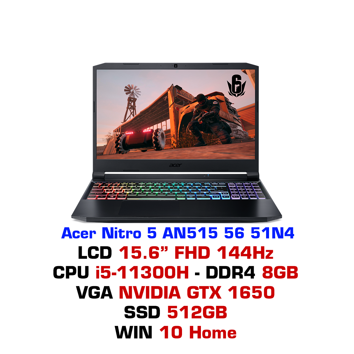 Laptop gaming Acer Nitro AN515 56 51N4 chính hãng, giá rẻ
