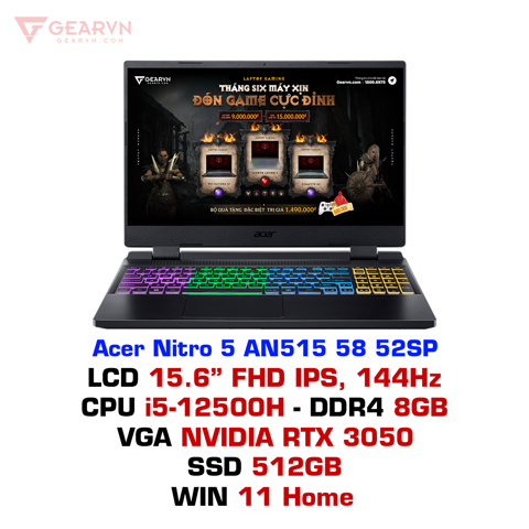  Laptop gaming Acer Nitro 5 AN515 58 52SP 