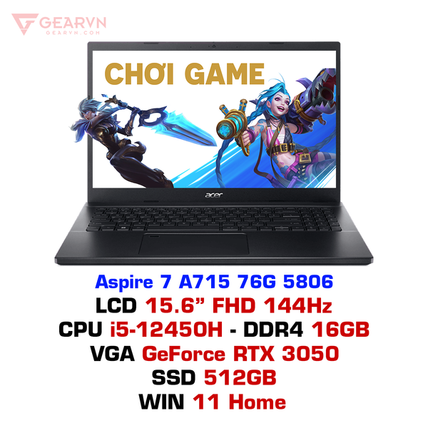 Laptop gaming Acer Aspire 7 A715 76G 5806