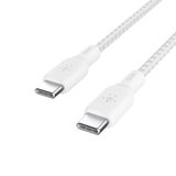  Cáp USB Type C - C, 2 mét, vỏ dù, công suất 100w, màu trắng Belkin 